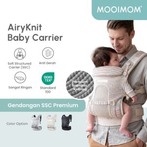 Mooimom Airyknit Baby Carrier Flyknit Material - Gendongan Hipseat M-Shape