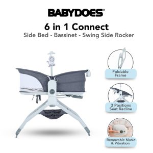 Babydoes 6 in 1 Connect Side Bed - Box Bayi Bassinet Swing Rocker