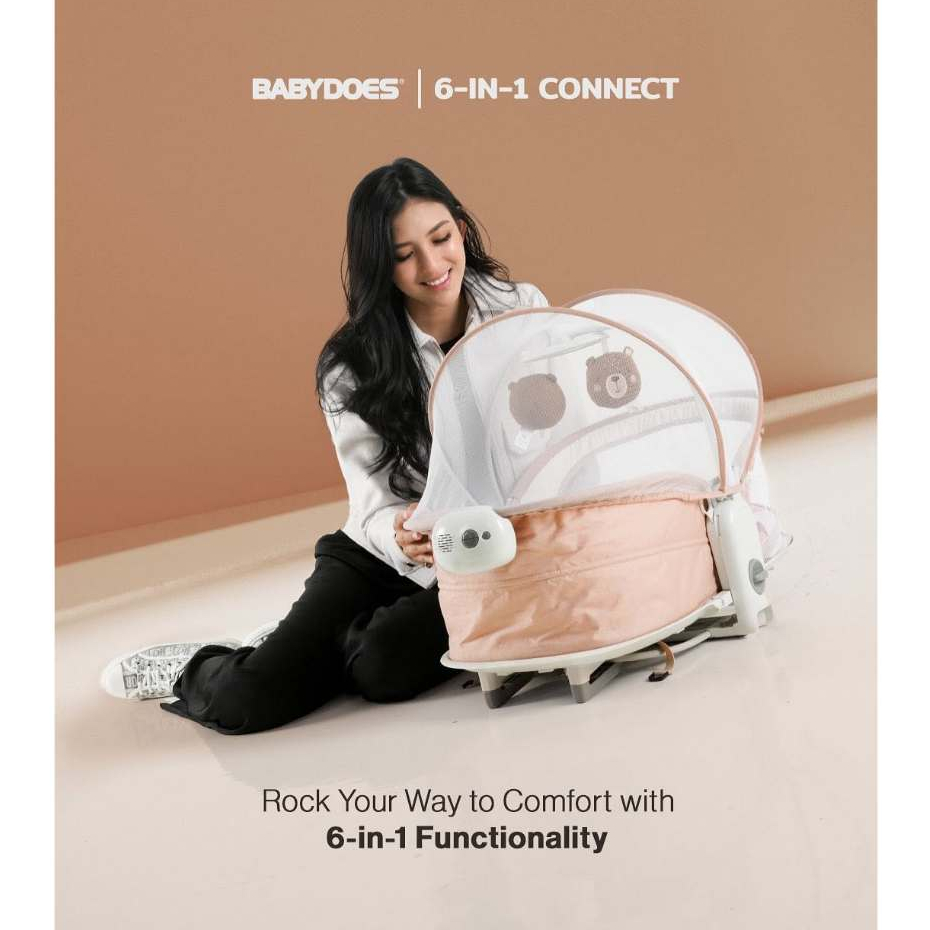 Babydoes 6 in 1 Connect Side Bed - Box Bayi Bassinet Swing Rocker - Gambar 2
