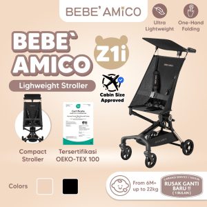 Bebe Amico Z1i Stroller Lightweight - Kereta Dorong Bayi Cabin Size