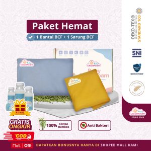 Baby Cloudfoam Paket Hemat Bantal Anti Peyang Sarung Bamboo