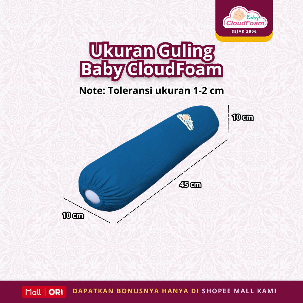 Baby Cloudfoam Paket Nyaman Bantal Anti Peyang dan Guling Bamboo - Gambar 5