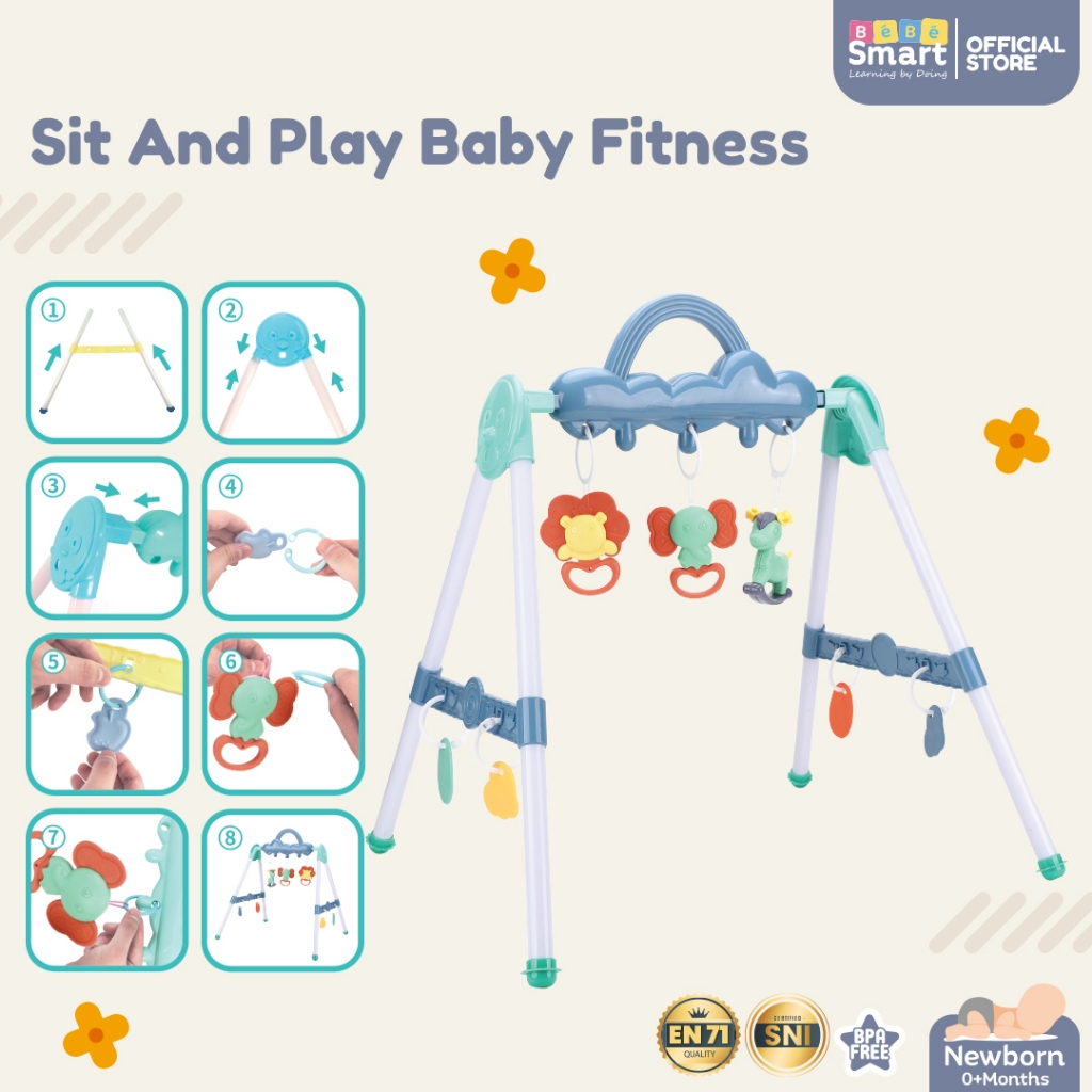 Bebe Smart Sit and Play Fitness Gym - Mainan Olahraga & Rattle Bayi - Gambar 5
