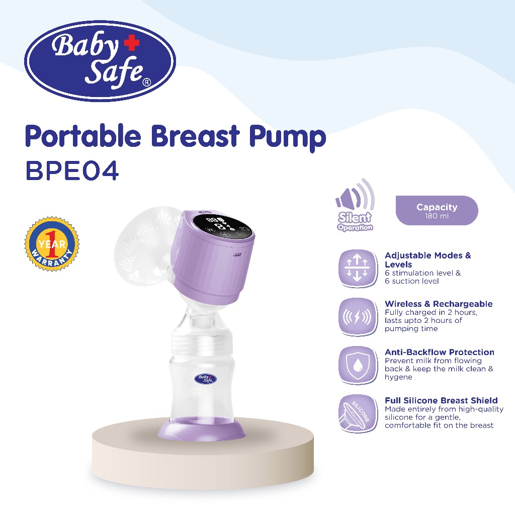 BabySafe BPE04 Portable Breast Pump - Pompa ASI Elektrik Ringkas