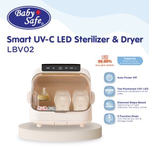 BabySafe LBV02 Smart UV LED UVC Sterilizer dan Dryer Otomatis