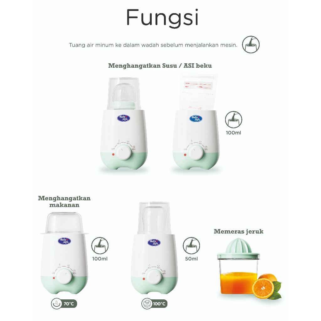 BabySafe LBW02 Warmer dan Steril Botol Susu 4in1 Multifungsi - Gambar 5