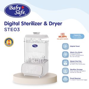BabySafe STE03 Steril Botol Susu dan Pengering Digital Multifungsi