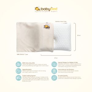 Babybee Newborn Pillow With Case – Ergonomic Pillow – Bantal Bayi Latex Bantal Peang latex Terbuat dari Belgium Nat ( (3)