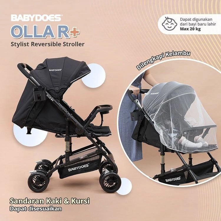 Babydoes Olla R Stroller Reversible Handle - Kereta Dorong Bayi 2 Arah - Gambar 3