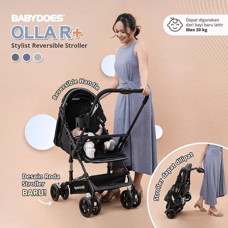 Babydoes Olla R Stroller Reversible Handle - Kereta Dorong Bayi 2 Arah - Gambar 4
