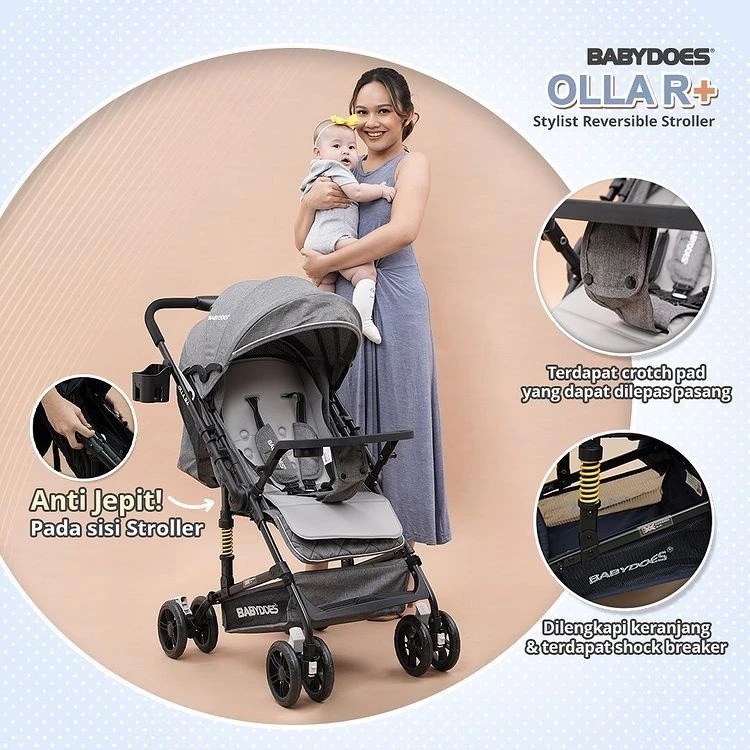 Babydoes Olla R Stroller Reversible Handle - Kereta Dorong Bayi 2 Arah - Gambar 5