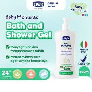 Chicco Baby Moments Kids Bath Shower Gel 500ml Sabun Mandi Almond Peach