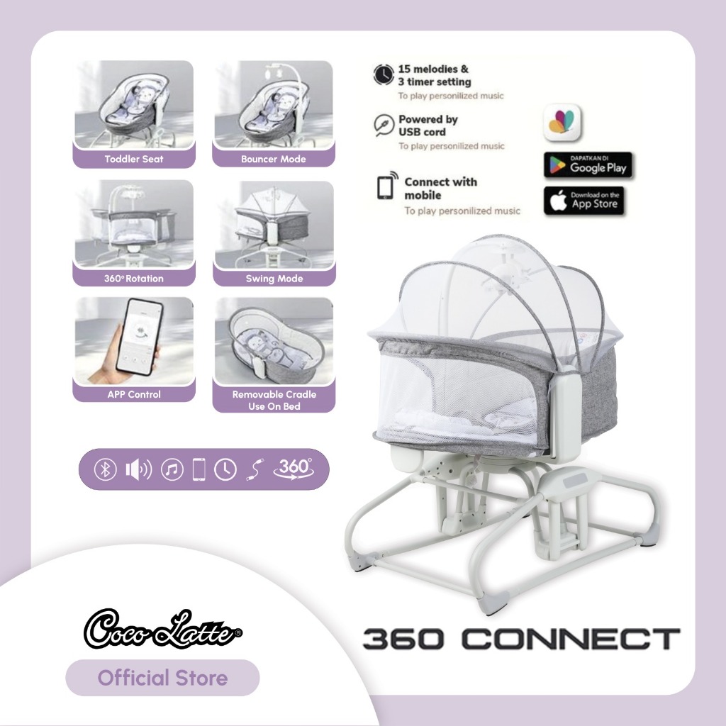 Cocolatte 360 Connect Swing - Ayunan Bayi Rotasi Putar 360 Derajat - Gambar 4