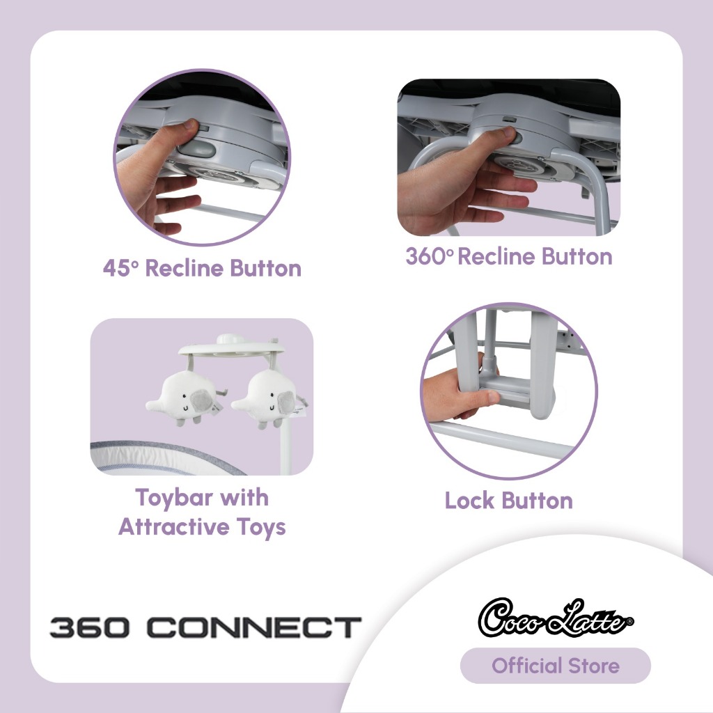 Cocolatte 360 Connect Swing - Ayunan Bayi Rotasi Putar 360 Derajat - Gambar 5