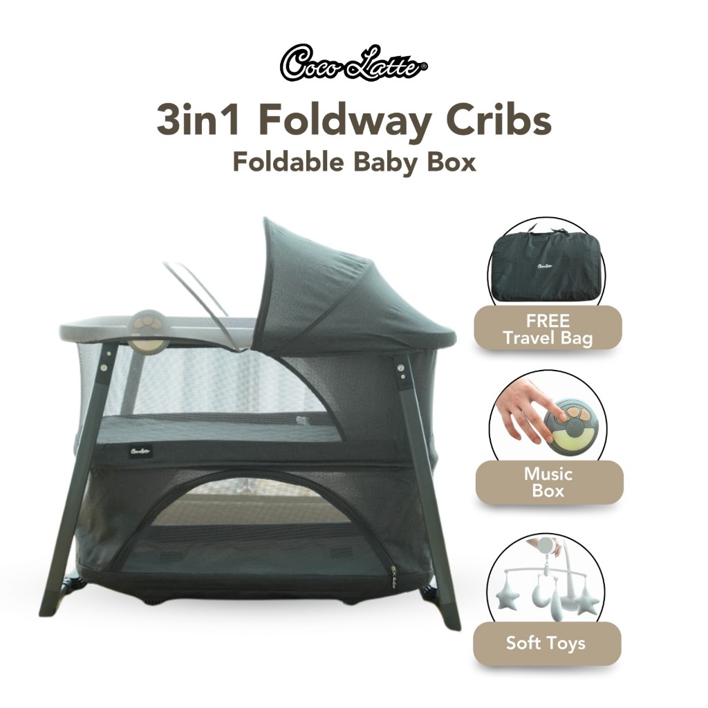 Cocolatte 3in1 Foldway Cribs - Box Bayi Lipat Ringkas Multifungsi