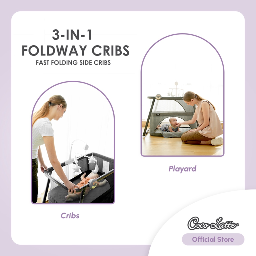 Cocolatte 3in1 Foldway Cribs - Box Bayi Lipat Ringkas Multifungsi - Gambar 4