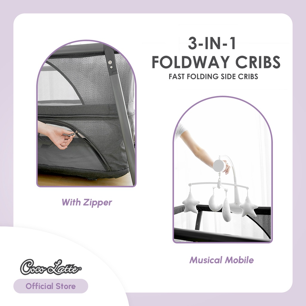 Cocolatte 3in1 Foldway Cribs - Box Bayi Lipat Ringkas Multifungsi - Gambar 5