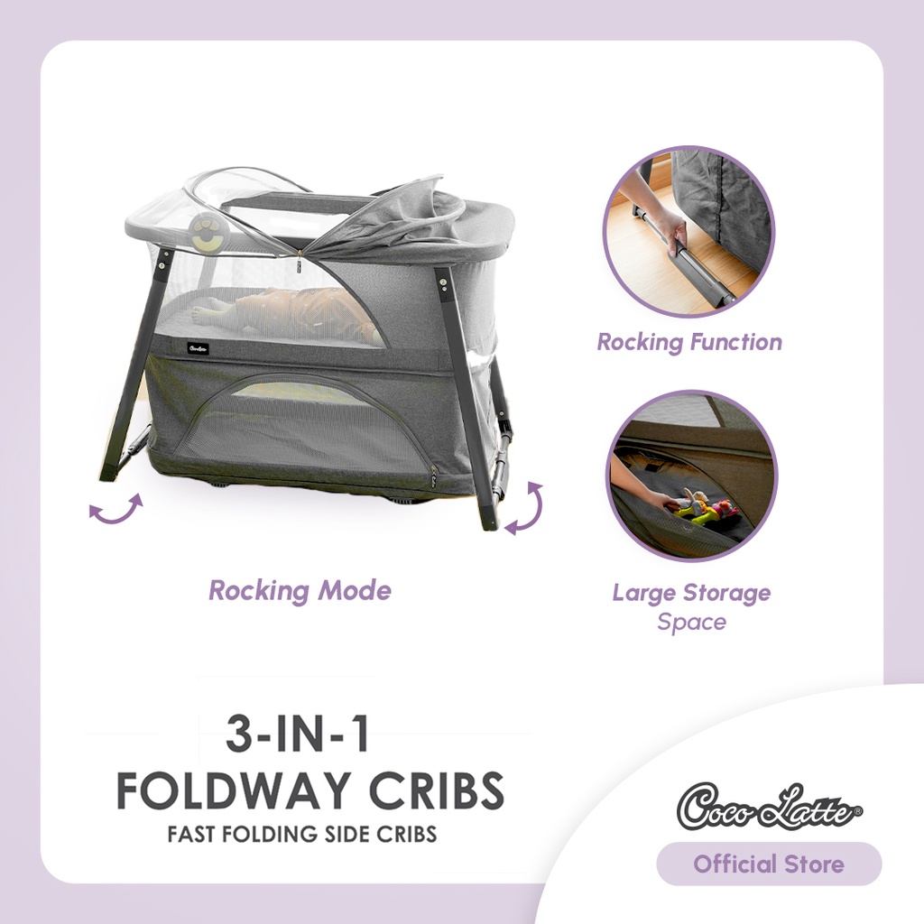 Cocolatte 3in1 Foldway Cribs - Box Bayi Lipat Ringkas Multifungsi - Gambar 6