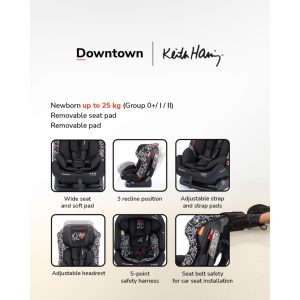 Cocolatte Keith Haring Downtown Black - Car Seat Bayi Convertible - Gambar 7