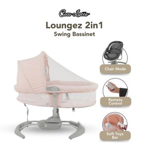 Cocolatte Loungez 2in1 Swing Bassinet - Ayunan Keranjang Bayi Otomatis