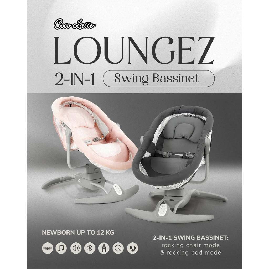 Cocolatte Loungez 2in1 Swing Bassinet - Ayunan Keranjang Bayi Otomatis - Gambar 2