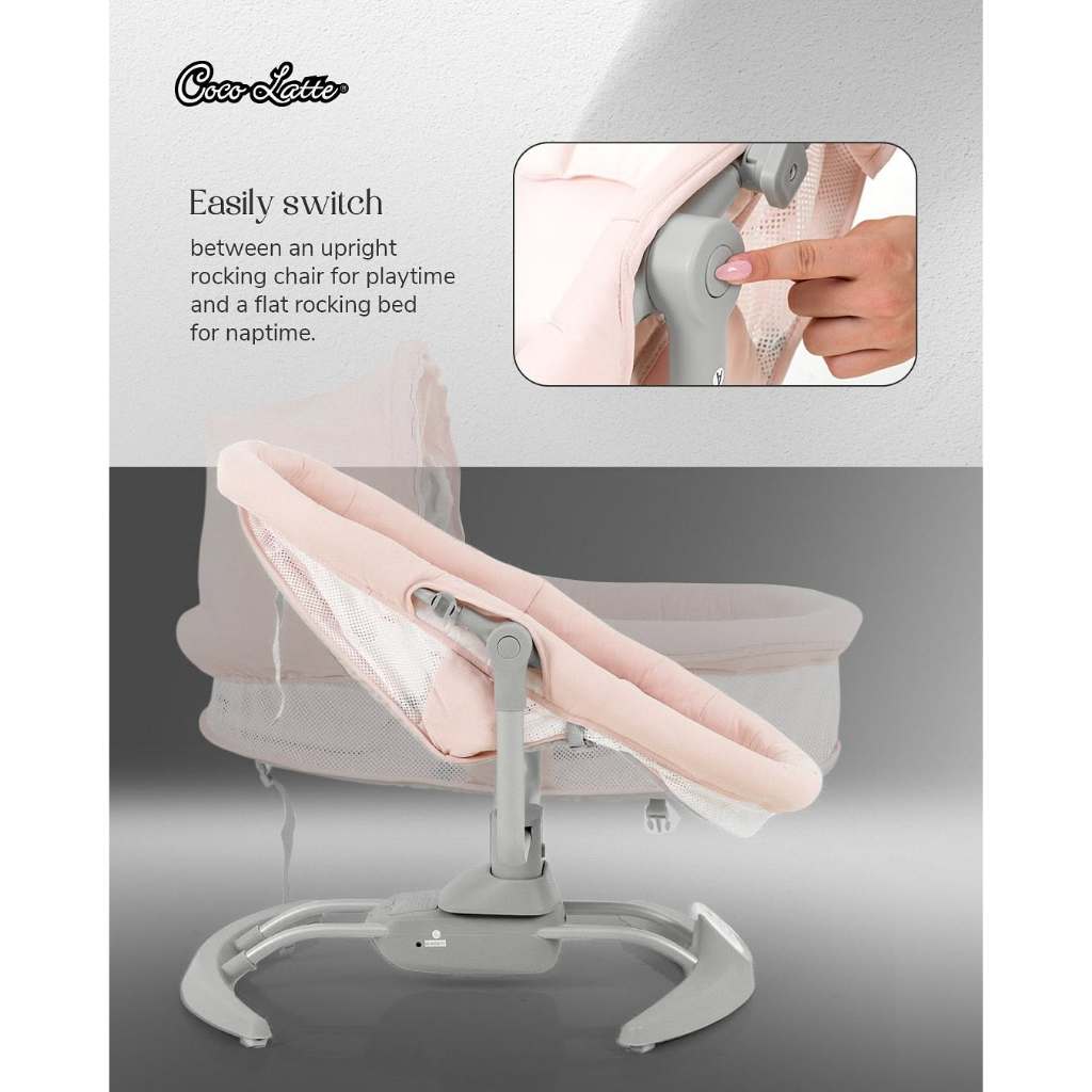 Cocolatte Loungez 2in1 Swing Bassinet - Ayunan Keranjang Bayi Otomatis - Gambar 3