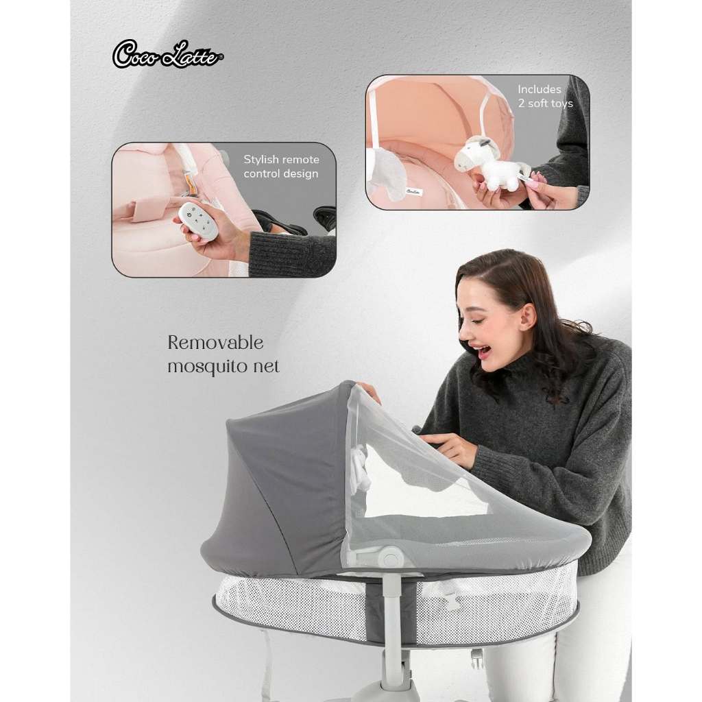 Cocolatte Loungez 2in1 Swing Bassinet - Ayunan Keranjang Bayi Otomatis - Gambar 4
