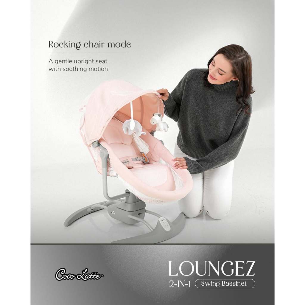 Cocolatte Loungez 2in1 Swing Bassinet - Ayunan Keranjang Bayi Otomatis - Gambar 5