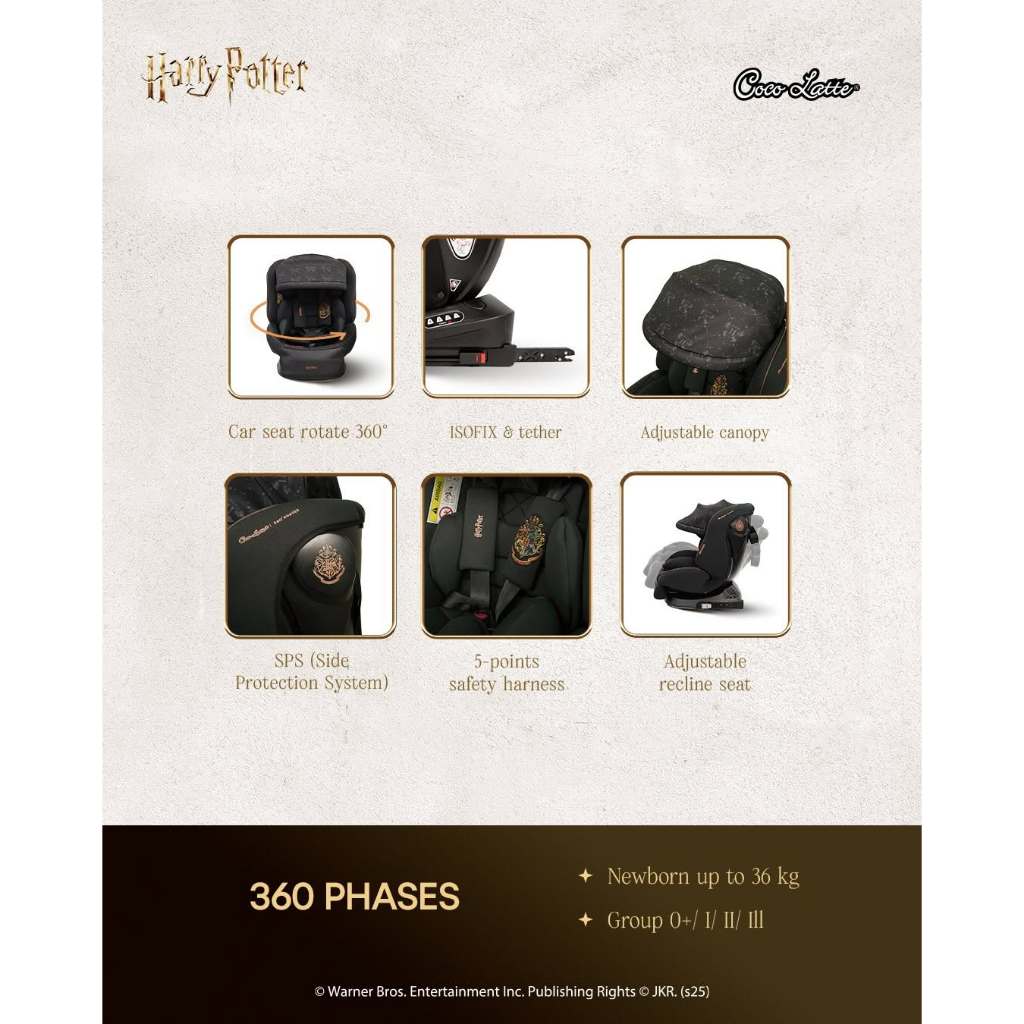 Cocolatte Phases 360 Harry Potter Car Seat Bayi Isofix - Gambar 6