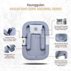 DIALOGUE BABY Kasur Bayi Sofa + Kelambu Squirrel Series DGK9317 (2)