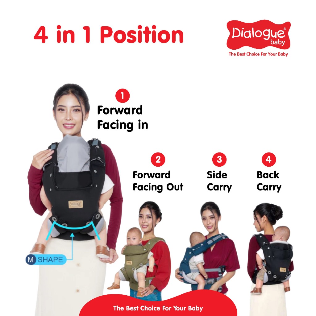 Dialogue Baby Gendongan Bayi M-Shape Adjustable Charming Series DGG4039 - Gambar 5