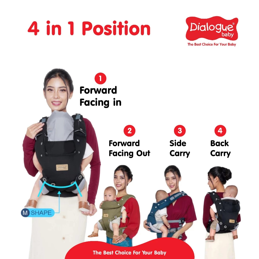 Dialogue Baby Gendongan Bayi M-Shape Adjustable Charming Series DGG4039 - Gambar 7