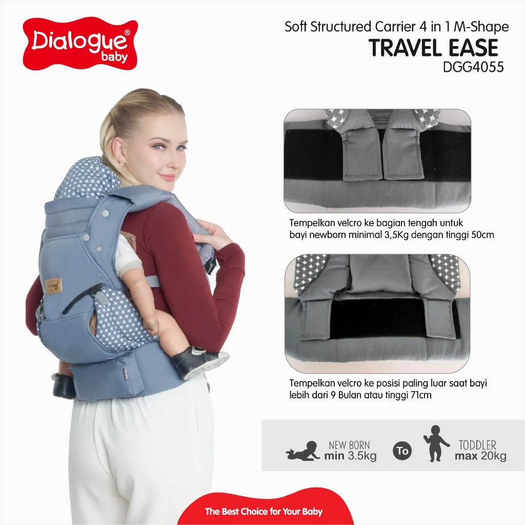 Dialogue Baby Gendongan Bayi SSC 4in1 Travel Ease DGG4055 - Gambar 9