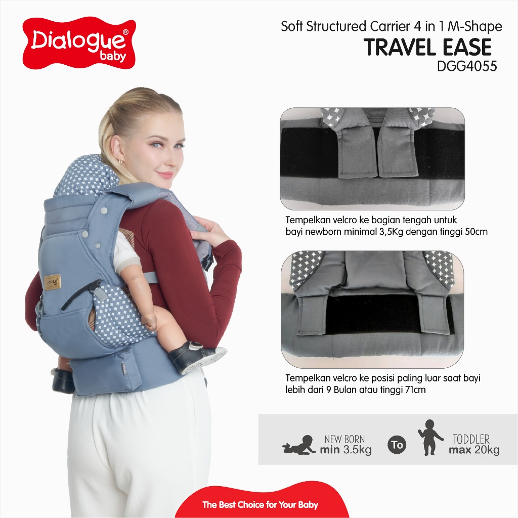 Dialogue Baby Gendongan Bayi SSC 4in1 Travel Ease DGG4055 - Gambar 4