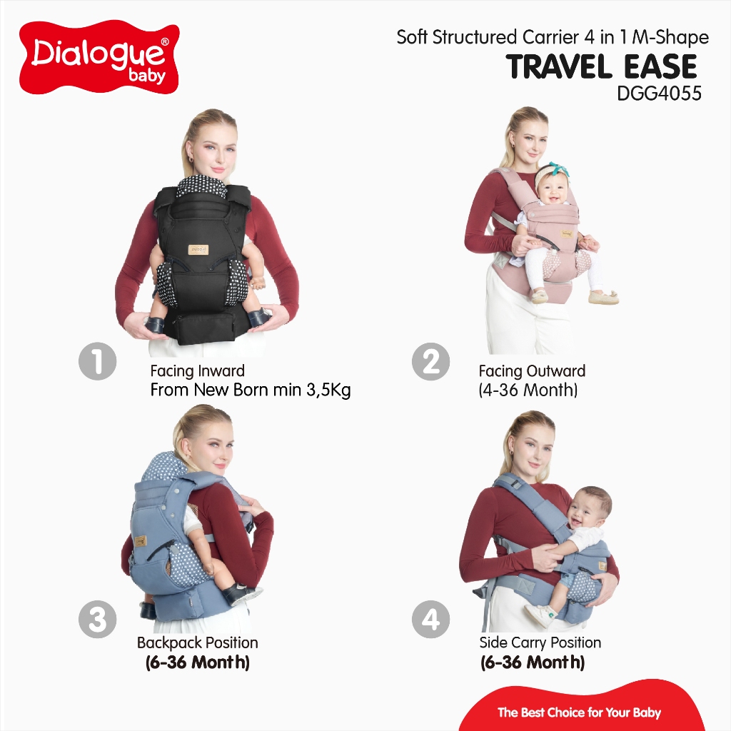 Dialogue Baby Gendongan Bayi SSC 4in1 Travel Ease DGG4055 - Gambar 6
