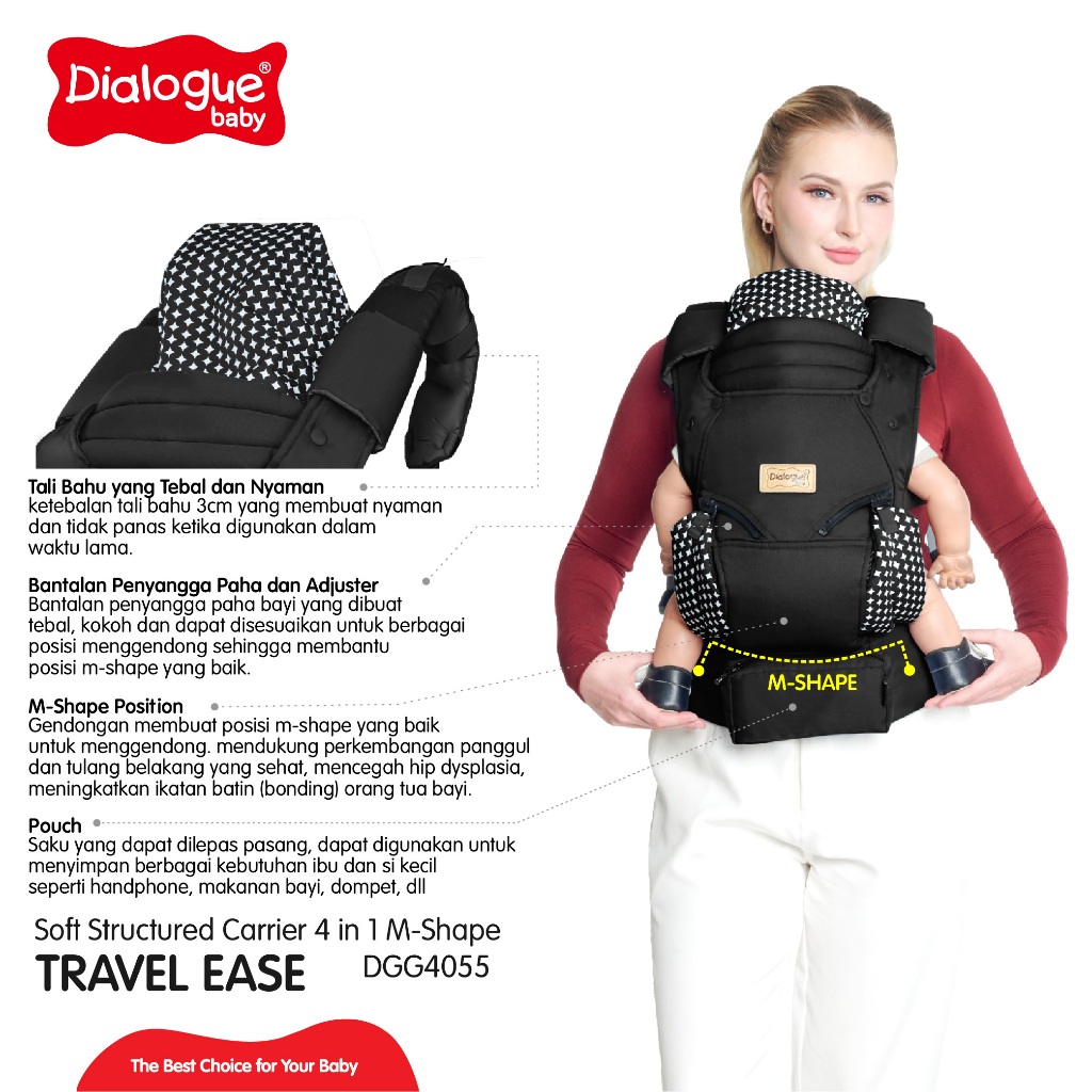 Dialogue Baby Gendongan Bayi SSC 4in1 Travel Ease DGG4055 - Gambar 7