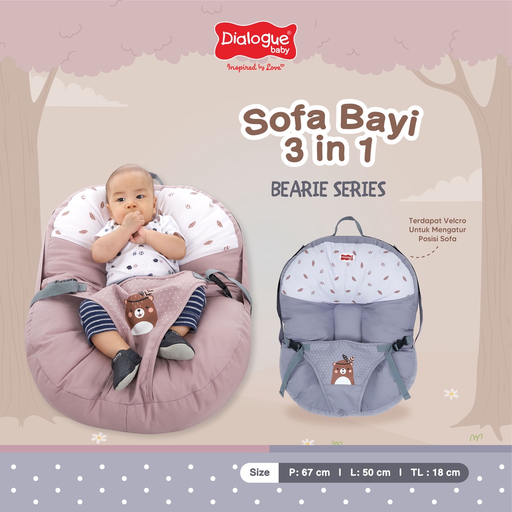Dialogue Baby Sofa Bayi 3 in 1 Bearie Series DGK9305 - Bantal Sofa Empuk - Gambar 6