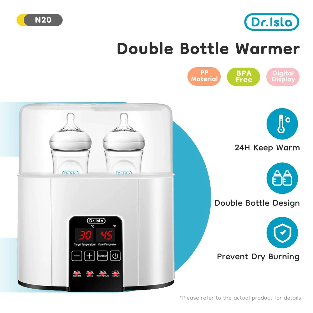 Dr Isla Bottle Warmer dan Sterilizer Botol Bayi 200ml BPA Free