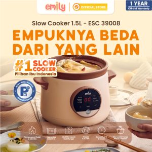 Panci Elektrik Slow Cooker Tanah Liat Emily 1.5L ESC-39008