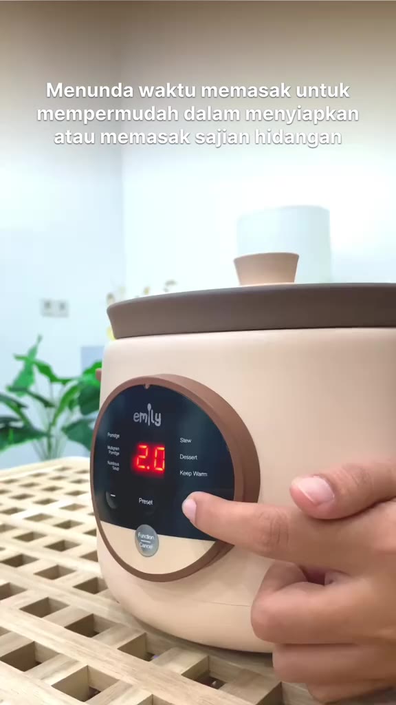 Panci Elektrik Slow Cooker Tanah Liat Emily 1.5L ESC-39008 - Gambar 2