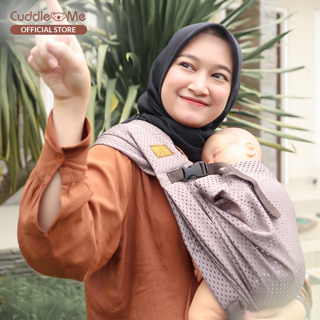 CuddleMe Geos Fit Air - Gendongan Bayi Samping Kaos Pori Newborn - Gambar 5