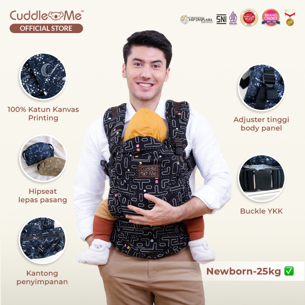 CuddleMe Ultimo Carrier - Gendongan SSC M-Shape Ergonomis Multiposisi - Gambar 4