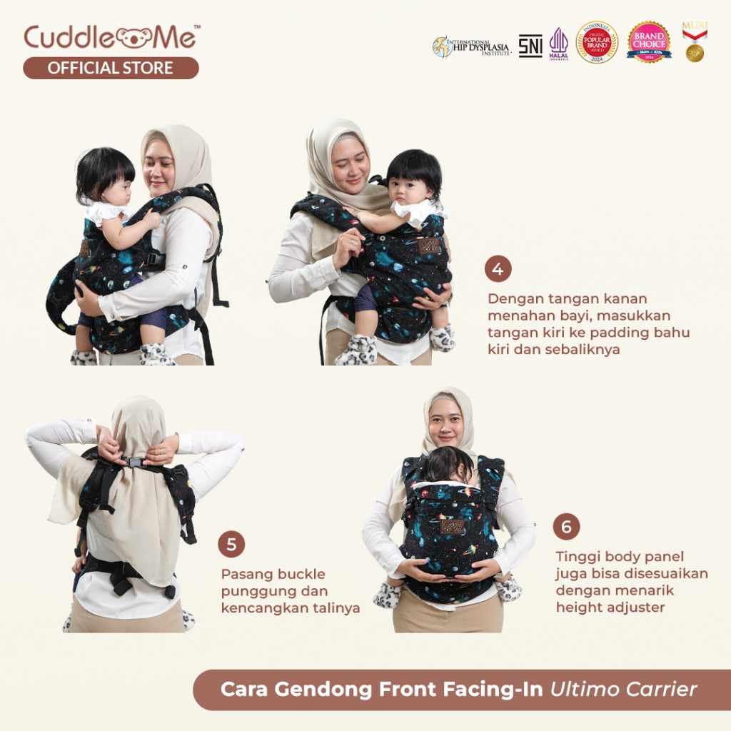 CuddleMe Ultimo Carrier - Gendongan SSC M-Shape Ergonomis Multiposisi - Gambar 6