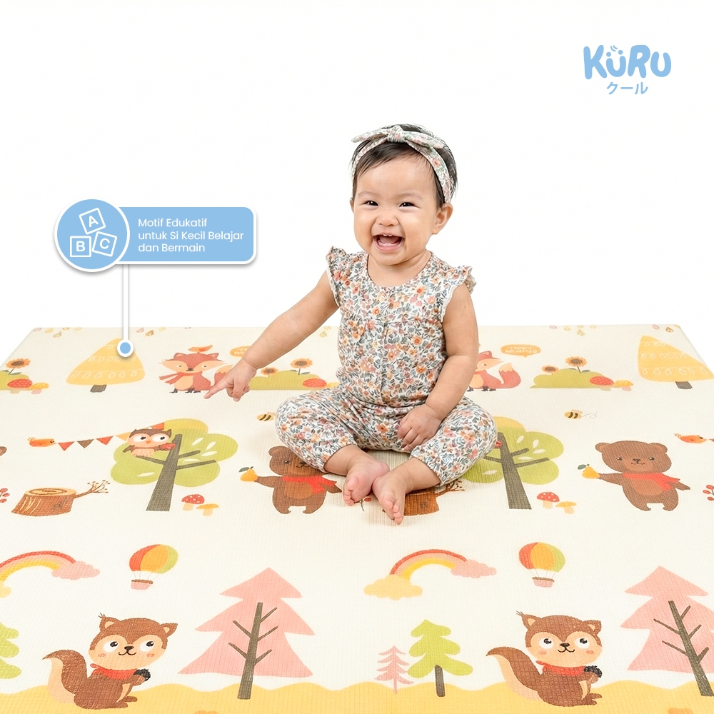 Kuru PM2 XPE Playmat 180x200cm - Matras Lipat Bayi Ekstra Luas Waterproof