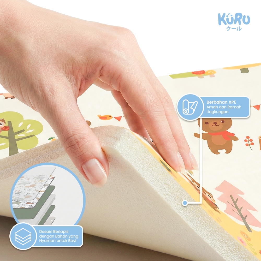 Kuru PM2 XPE Playmat 180x200cm - Matras Lipat Bayi Ekstra Luas Waterproof - Gambar 3