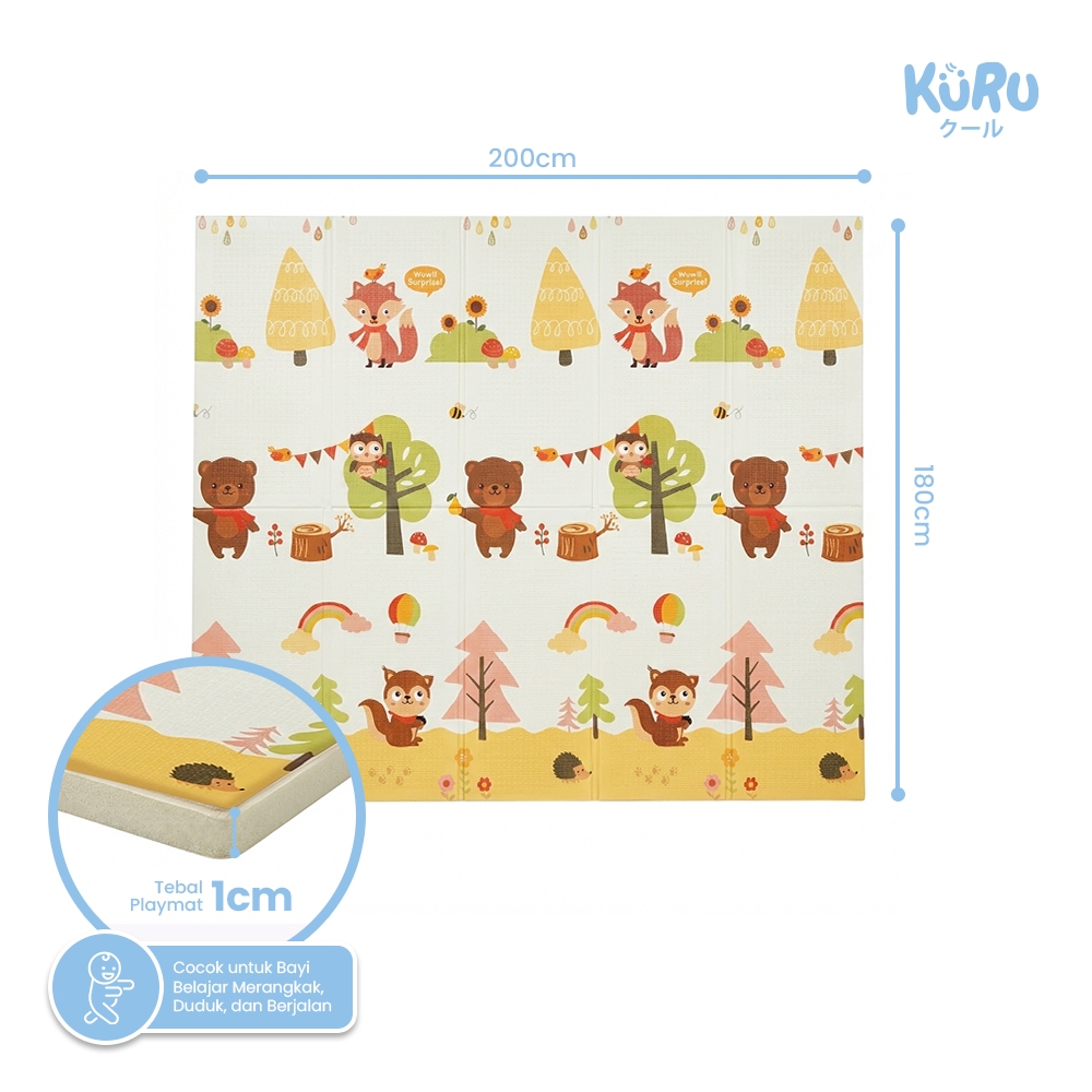 Kuru PM2 XPE Playmat 180x200cm - Matras Lipat Bayi Ekstra Luas Waterproof - Gambar 4