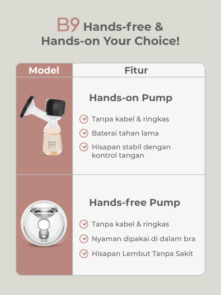 MOOIMOM Basic B9 Pro Set - Pompa ASI Elektrik 2-in-1 Handsfree & Hands-on - Gambar 15