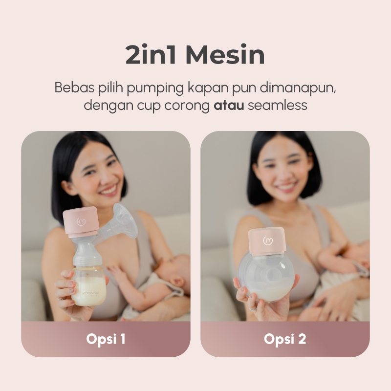 MOOIMOM Basic B9 Pro Set - Pompa ASI Elektrik 2-in-1 Handsfree & Hands-on - Gambar 5