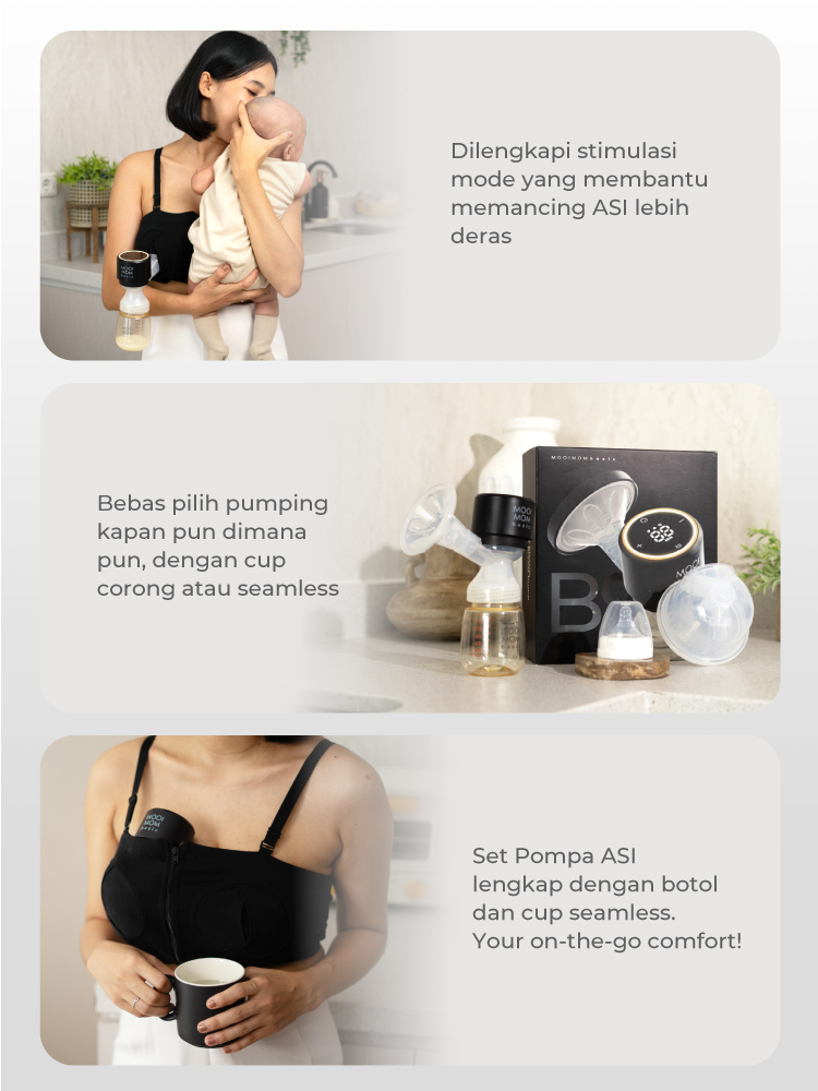 MOOIMOM Basic B9 Pro Set - Pompa ASI Elektrik 2-in-1 Handsfree & Hands-on - Gambar 8