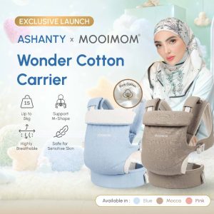 MOOIMOM Gendongan Bayi Depan Wonder Carrier Gendongan M Shape Baby Carrier Bahan Pure Cotton Super Soft Anti Gerah (1